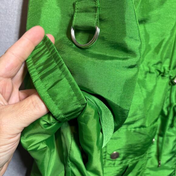 VTG Jaclyn Smith Jacket S Green Cinched Waist Lightweight Retro Statement - Picture 7 of 7